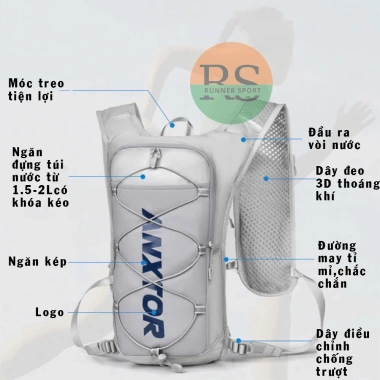 Balo chạy trail Anxtor RS01 2L đựng vest nước, điện thoại gel muối - Giá 384.000₫
