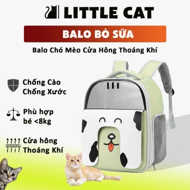 Balo chó mèo Bò Sữa LC12 – Vận chuyển thú cưng, chống nước, thoáng khí, nhiều màu 159k