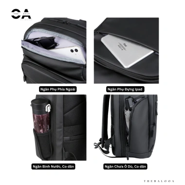 Balo Chống Sốc Laptop Vải Oxford – Công Sở, Chống Xước Trượt Nước, Bền Bỉ 7