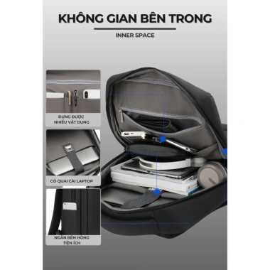 Balo công sở cao cấp cho laptop 15.6 inch - Thiết kế thanh lịch, giá 299.000₫
