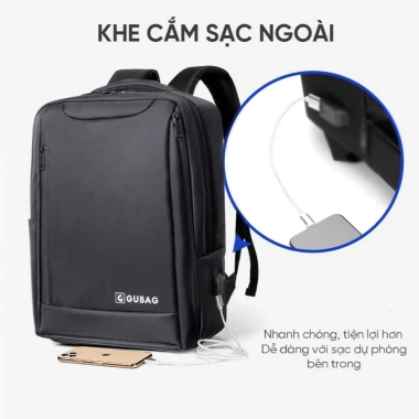 Balo công sở GUBAG BL03 nam nữ chống nước, chống xước, vừa laptop 15.6 inch - 319.000 VND