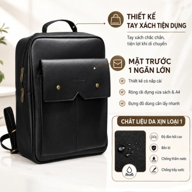 Balo công sở nam nữ da MINTAS chống sốc laptop, vừa mọi dòng máy - 159.900 VNĐ