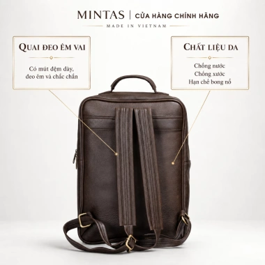 Balo công sở nam nữ da MINTAS chống sốc laptop, vừa mọi dòng máy - 159.900 VNĐ