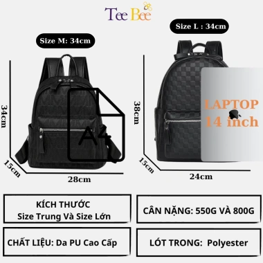 Balo Da Cặp Nam Nữ Phong Cách Thời Trang - Da PU Cao Cấp, Vừa Laptop, Giá 299k 4