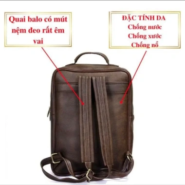 Balo da công sở nhiều ngăn đựng laptop, da cao cấp, giá chỉ 265.090₫ giảm mạnh 5
