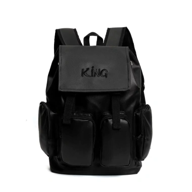 Balo Da King 4 Thiêu Trên Unisex Không Thấm Nước Đen - Thiết Kế Độc Đáo