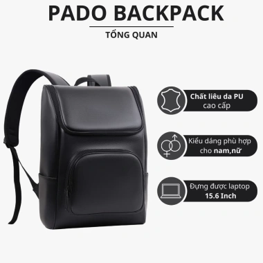 Balo Da Laptop Nam Nữ Chống Nước Nhiều Ngăn PADO 645 - Giá chỉ 229.000 VND