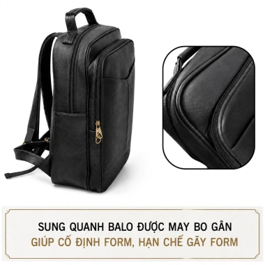 Balo da MINTAS đựng laptop 15.6 inch Nhiều ngăn rộng rãi, thanh lịch sang trọng