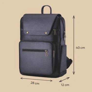 Balo Da Nam Nữ Cao Cấp 2.025 Nắp Gập Đựng Laptop 15.6 inch - Phong cách học sinh, sinh viên, công sở - Giá ưu đãi 170.000đ