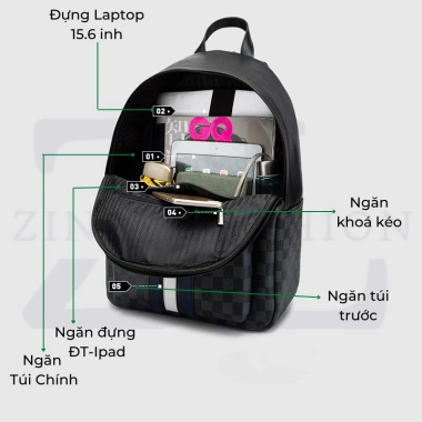 Balo da nam thời trang da PU cao cấp, ngăn laptop riêng, giá ưu đãi 139k 2