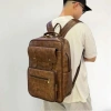 Balo da nam ulzzang nhiều ngăn, chống thấm, đựng laptop 15,6 inch, basic trơn - Giá ưu đãi 191k 3