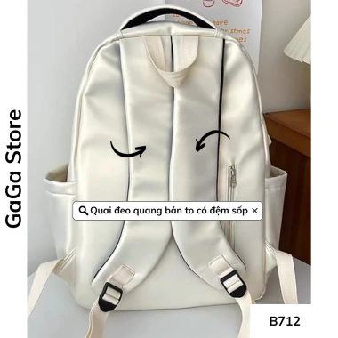 Balo da nữ B712 - Cặp học sinh cấp 2 ngăn, chống nước, sức chứa lớn, giá 269k 7 Balo da nữ B712 - Cặp học sinh cấp 2 ngăn, chống nước, sức chứa lớn, giá 269k 7