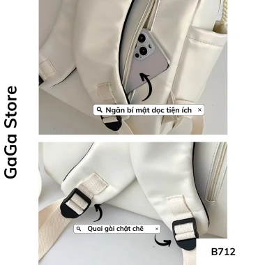 Balo da nữ B712 - Cặp học sinh cấp 2 ngăn, chống nước, sức chứa lớn, giá 269k