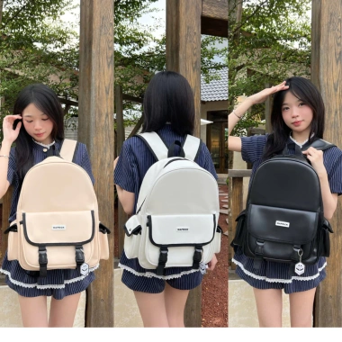 Balo da PU Basic 41x30x13cm cho nam nữ Đi học đi chơi giá chỉ 143.800 VND 2 Balo da PU Basic 41x30x13cm cho nam nữ Đi học đi chơi giá chỉ 143.800 VND 2