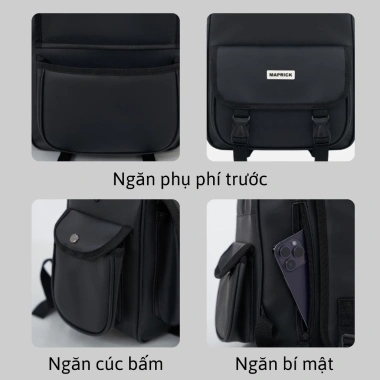 Balo da PU Basic 41x30x13cm cho nam nữ Đi học đi chơi giá chỉ 143.800 VND 5 Balo da PU Basic 41x30x13cm cho nam nữ Đi học đi chơi giá chỉ 143.800 VND 5