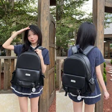Balo da PU Basic 41x30x13cm cho nam nữ Đi học đi chơi giá chỉ 143.800 VND