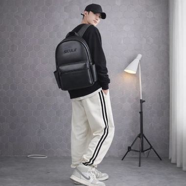 Balo Da PU Basic SICULA Chính Hãng, Phong Cách Đơn Giản, Đi Học Đi Làm, Giá 320.000₫ 3