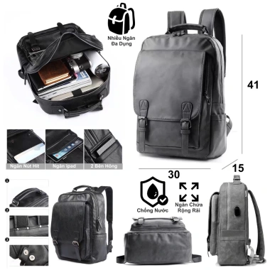 Balo Da Unisex DETOLO thời trang, ngăn Laptop & Ipad, 3‑4 bộ du lịch, giảm giá 22%
