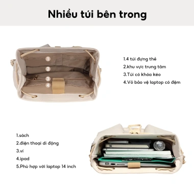 Balo Dây Rút 14 inch Full Design Faye Chống Thấm Nước Thời Trang Nữ