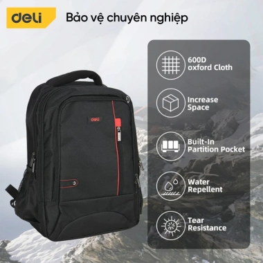 Balo Deli Tools 20 ngăn đa năng - Đựng laptop, sách vở, giảm giá 999.000 VNĐ 2