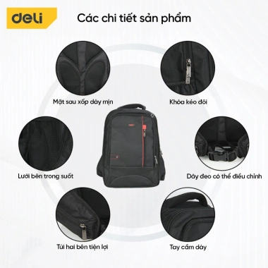 Balo Deli Tools 20 ngăn đa năng - Đựng laptop, sách vở, giảm giá 999.000 VNĐ 3