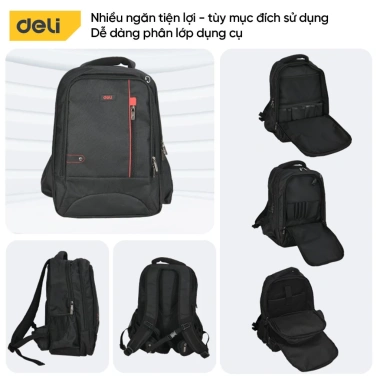 Balo Deli Tools 20 ngăn đa năng - Đựng laptop, sách vở, giảm giá 999.000 VNĐ 4