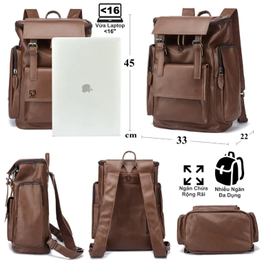 Balo Detolo BL.2.715 - Balo đẹp đựng laptop 16 inch, công sở thời trang, giá 438k