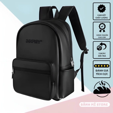 Balo DG DOUBLE LEATHER Basic Da Simili Cao Cấp, Chống Nước, Đen Thời Trang, Giá 250.000