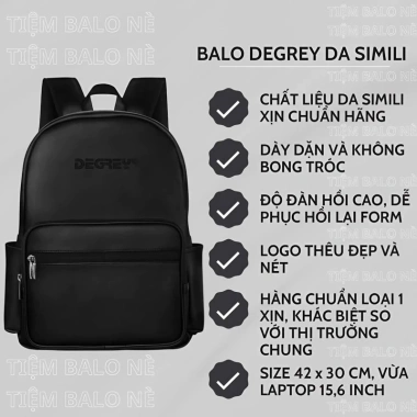 Balo DG DOUBLE LEATHER Basic Da Simili Cao Cấp, Chống Nước, Đen Thời Trang, Giá 250.000