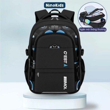 Balo đi học bé trai lớp 1-9 gọn nhẹ, dải phản quang an toàn BLT11 NinoKids