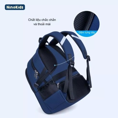 Balo đi học bé trai lớp 1-9 gọn nhẹ, dải phản quang an toàn BLT11 NinoKids