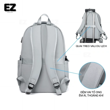 Balo đi học chống nước BLU03 cổng sạc USB, vải Oxford, đựng laptop 15.6 inch nam nữ du lịch - Giá chỉ 319.000₫ 6 Balo đi học chống nước BLU03 cổng sạc USB, vải Oxford, đựng laptop 15.6 inch nam nữ du lịch - Giá chỉ 319.000₫ 6