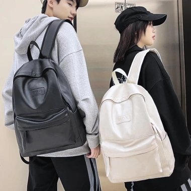 Balo đi học ulzzang nam nữ da PU trơn chống nước vừa laptop 15.6 inch BL23