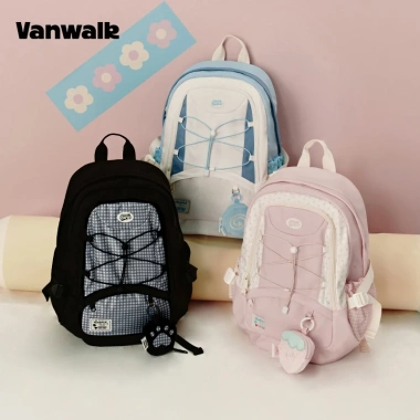 Balo đi học Vanwalk V2.916 - Cặp sách nữ cá tính, thời trang du lịch, giảm giá 22%