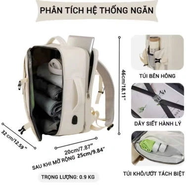 Balo đựng laptop 17 inch cao cấp, chống sốc, chống nước, khóa số bảo mật - Giá 355.000₫