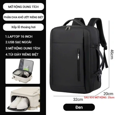 Balo đựng laptop 17 inch cao cấp, chống sốc, chống nước, khóa số bảo mật - Giá 355.000₫