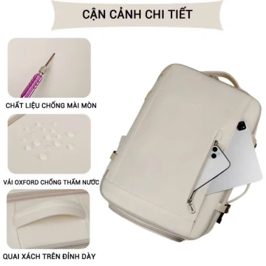 Balo đựng laptop 17 inch cao cấp, chống sốc, chống nước, khóa số bảo mật - Giá 355.000₫