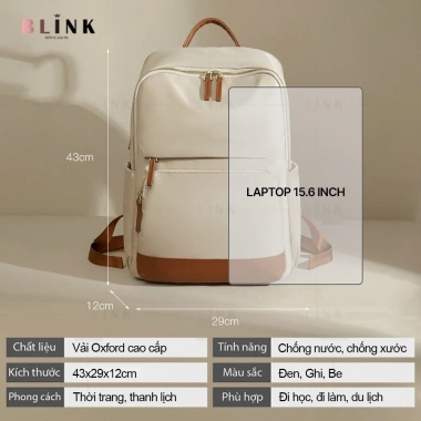 Balo EAZY BLN21 thời trang chống thấm nước cao cấp cho nữ đựng laptop 15.6 inch giá ưu đãi 619.000 VND