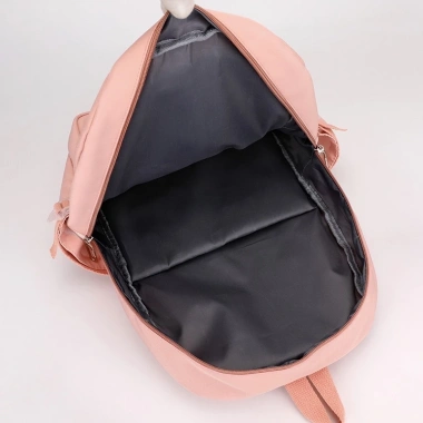 Balo gấu màu trơn nữ đi học, vải nylon chống thấm, đáng yêu, giá rẻ 127.500₫