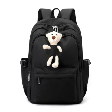 Balo gấu màu trơn nữ đi học, vải nylon chống thấm, đáng yêu, giá rẻ 127.500₫