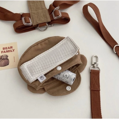 Balo gấu nâu cute đi chơi, đựng đồ kèm dây đắt cho thú cưng - Giá giảm 20% 4