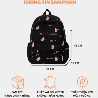 Balo Hazin Ulzzang học sinh sinh viên, chống thấm, họa tiết gấu, vừa laptop, 145.199₫ 2 Balo Hazin Ulzzang học sinh sinh viên, chống thấm, họa tiết gấu, vừa laptop, 145.199₫ 2