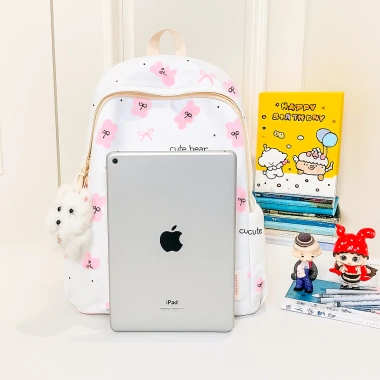 Balo Hazin Ulzzang học sinh sinh viên, chống thấm, họa tiết gấu, vừa laptop, 145.199₫
