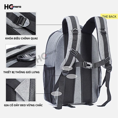 Balo HC87 Đựng Máy Ảnh Flycam Laptop 14 inch Chống Sốc Chống Thấm Nước Giá 469k 3