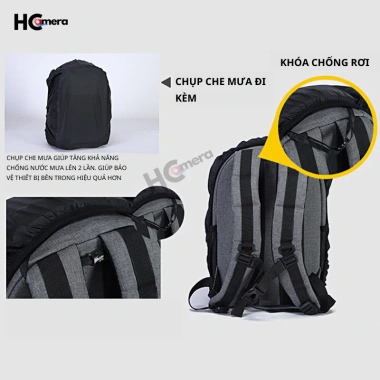 Balo HC87 Đựng Máy Ảnh Flycam Laptop 14 inch Chống Sốc Chống Thấm Nước Giá 469k 8