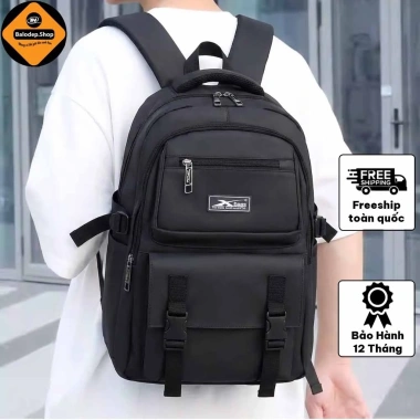 Balo học sinh cao cấp Xbags Xb3.203 đen chống thấm, nhiều ngăn, đựng laptop 15.6inch chỉ 309.000đ