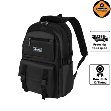 Balo học sinh cao cấp Xbags Xb3.203 đen chống thấm, nhiều ngăn, đựng laptop 15.6inch chỉ 309.000đ