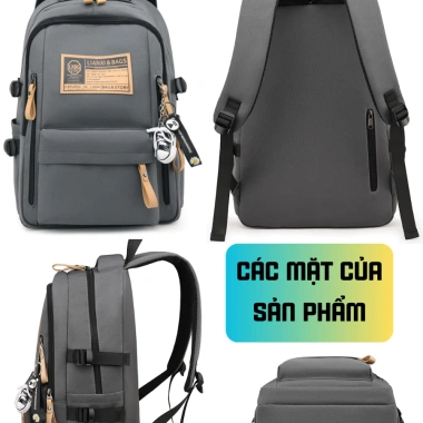 Balo học sinh cấp 2-3 nam nữ thời trang BAVY FASHION, đựng laptop 15.6 inch chống sốc, nhiều ngăn - 328.999₫