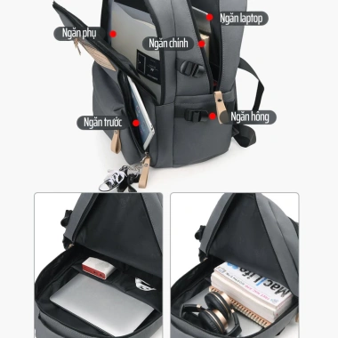 Balo học sinh cấp 2-3 nam nữ thời trang BAVY FASHION, đựng laptop 15.6 inch chống sốc, nhiều ngăn - 328.999₫