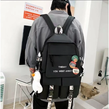 Balo học sinh cấp 2-3 thời trang nam nữ chống nước 42cm - Giá 129.000, tặng gấu 9